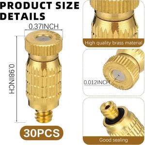 Cabezales de pulverización de niebla antigoteo de alta presión Boquillas de nebulización de latón para exteriores - Product Image 2