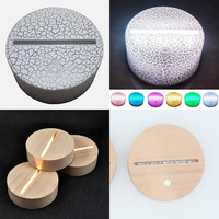 Base de lampe LED 3D personnalisée avec motif de logo, veilleuse, support, coffret cadeau, base de lampe LED 3D et acrylique transparent vierge