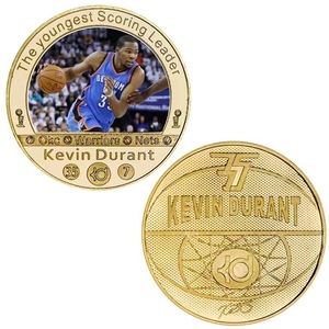 Ensemble de 5 pièces de monnaie commémoratives plaquées or de <span class=keywords><strong>star</strong></span> du basketball avec boîte cadeau, pièce de monnaie de défi en alliage de légende <span class=keywords><strong>NBA</strong></span>, souvenir de collection, cadeau - Product Image 5