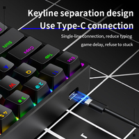 Clavier mécanique portable AK68 RVB pour gaming immersif avec interface USB, confortable pour le bureau et facile à transporter, simplicité et touches supplémentaires