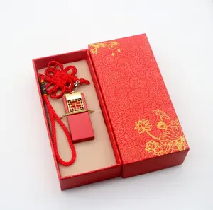 매듭 펜 드라이브가있는 고전적인 중국 스타일의 USB 플래시 드라이브 메모리 스틱 2g 4g 8g 16g 32g 64g