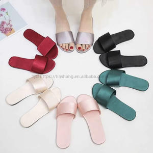 Summer High Quality Ladies Sandals and <b>Slippers</b> Wedding Silk Indoor Non-slip Open Toed Ladies <b>Slippers</b> Satin Brides <b>Slippers</b> - Product Image 1