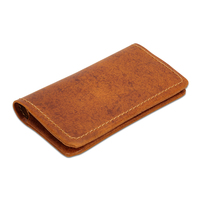 Dompet Kulit Asli Buatan Tangan Wanita Pria, Tempat Kartu Multi-fungsi, Desainer Vintage, Tempat Kartu Kredit RFID, Dompet Kecil