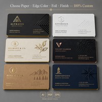 Carte de visite de luxe personnalisée Sunto BC-15 en papier épais avec bord doré |   Estampage à chaud en feuille d'or sur coton premium 600 g/m² pour indépendants