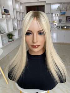 จัดส่งรวดเร็วสำหรับผู้หญิงฐานโมโนท็อปเปอร์ยุโรป5*6สีโมโนท็อปเปอร์ผม # สี SBT18-60ระบายอากาศฐานด้านบนวิก - Product Image 5