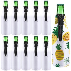 Fundas para Botellas de Cerveza Sublimables, Fundas de Neopreno Blancas con Cierre, Fundas para Latas, Aislantes para Botellas - Product Image 1