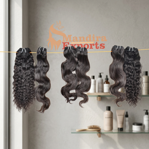 Raw Indian Natural Color Virgin Hair Double Weft <b>Machine</b> Curly Bundles Black Women's Temple Human Hair Extensions - Product Image 1