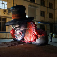 Calaveras inflables para Halloween, calaveras de payaso gigante extraño hechas a medida, 5M de alto, para publicidad