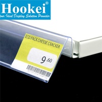 Porte-étiquettes adhésif en PVC pour bord de rayon, pour affichage de prix en supermarché, plastique transparent