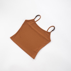 Viviblook เสื้อกั๊ก2025 J25TP173วินเทจใหม่สีทึบลูกปัดเสื้อสายคล้องเอวลอยเซ็กซี่สำหรับผู้หญิง - Product Image 5