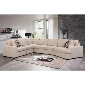 Dongguan Tianhang Furniture Off Retractable Modular Tufted Sectional Sofa Set Bed Living Room Set Corner Sofa