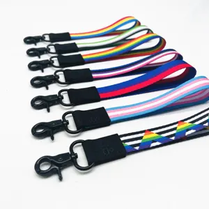 BSBH tali bendera kebanggaan LGBTQ warna-warni rantai kunci pergelangan tangan tali gantungan kunci gantungan kunci tali gantungan kunci untuk gantungan kunci