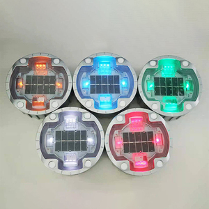 Lampe solaire encastrée ronde pour allée, marqueur de route solaire à LED, lumière clignotante pour route, type œil de chat - Product Image 1
