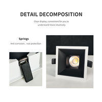Prix d'usine, télécommande intelligente, éclairage encastré au plafond carré moderne, projecteur IP44 pour salon, salle de bain, cuisine