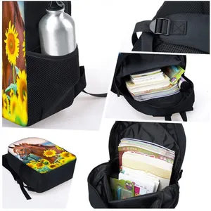 <strong>Horse</strong> Pattern 3D Cartoon Polyester <strong>Backpack</strong> for Boys and Girls 20-35L School Bag - Product Image 3