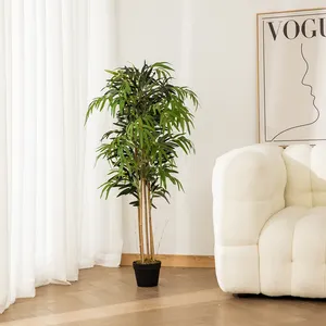 Árvore de bambu artificial para decoração, enfeite de árvore de bambu artificial para decoração de escritório, arte no jardim