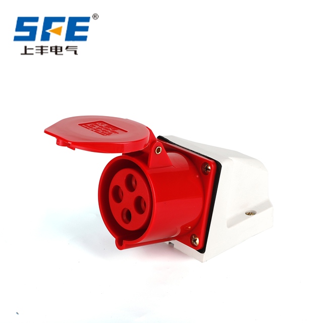 SFE SF-114 IP44 16A 380-415V 6H Electrical Socket Nylon 3P+E 4pin 3 Phase Industrial Surface Mounted Socket