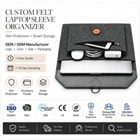 Housse d'ordinateur portable en feutre personnalisée, organiseur moderne et durable, étui fin pour ordinateur avec poche zippée pour accessoires