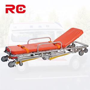 Brancard d'<span class=keywords><strong>ambulance</strong></span> professionnel pliable avec 4 roues verrouillables, idéal pour les cliniques et les maisons de retraite - Product Image 3