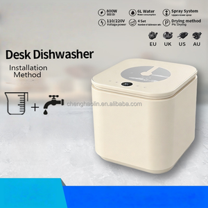 Lave-<span class=keywords><strong>vaisselle</strong></span> compacte de comptoir avec système de pulvérisation automatique double, réservoir et raccordement à l'eau du robinet - Product Image 5