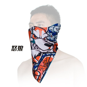 Angry Wolf - Máscara facial para ciclismo al aire libre, forro polar, transpirable, unisex, multicolor, para deportes - Product Image 1