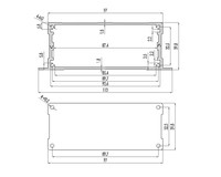Boîtier de contrôle en aluminium extrudé 113*40*120mm avec dessus à ailettes, centre lisse, brides de montage en U argentées, IP54 pour l'électronique