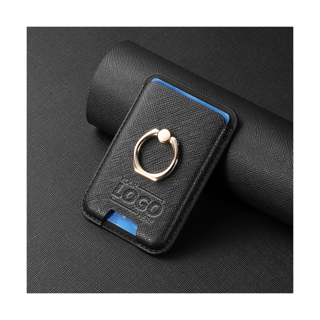 Custom MagSafe Wallet with Grip - Strong Magnetic Leather Card Holder for iPhone 16/15/14/13/12, Fits 6 Cards
