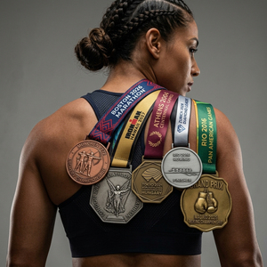 Medalla de Metal Personalizada Barata para Carrera de 5K, Medalla Deportiva de Latón y Zinc con Logotipo, Chapada y Fundida para Recuerdos y Regalos, Sin Pedido Mínimo - Product Image 1