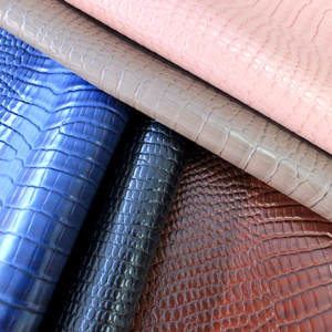 Glossy Embossed Crocodile Texture Faux <strong>Leather</strong> Roll Synthetic <strong>Leather</strong> Crafts <strong>Fabric</strong> for Wallets Key Chains Handbags - Product Image 4