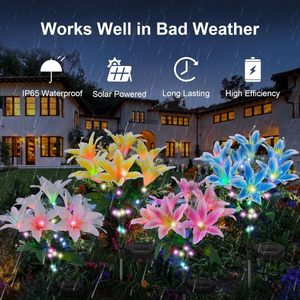 Wholesale <b>LED</b> Artificial Flower Garden <b>Lights</b> Outdoor Decorative,Solar Powered Waterproof for Yard Pathway Lawn Garden Decor - Product Image 4