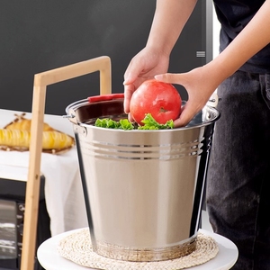 <span class=keywords><strong>Seau</strong></span> en acier inoxydable épaissi pour la maison avec couvercle, <span class=keywords><strong>seau</strong></span> multifonctionnel pour cuisine, bar, bière, avec poignée et couvercle - Product Image 4