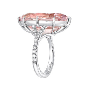 Anello Oversize con Cristallo Rosa a Forma di Marquise per Donne, Elegante Gioiello da Dito alla Moda - Product Image 5