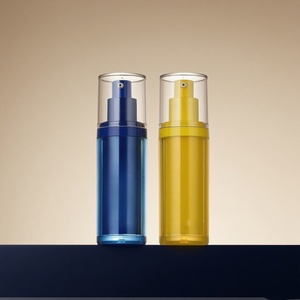 Flacons cosmétiques en plastique écologiques rechargeables à pompe sans air à double paroi 15 ml/30 ml/50 ml PET recyclé pour lotion, soin de la peau, sérum - Product Image 1