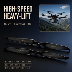 Hélice en fibre de carbone T-motor HEP-S 18x6.7 18 pouces pour multirotor à charge lourde UAV 3700-4900RPM - Product Image 4