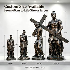 Statue de Jésus grandeur nature en bronze, sculpture religieuse <span class=keywords><strong>des</strong></span> 14 stations du chemin de croix pour église, jardin, extérieur, bronze coulé - Product Image 2