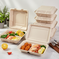 Conteneurs alimentaires à emporter biodégradables écologiques Boîtes jetables Togo Boîte à lunch compostable canne à sucre bagasse