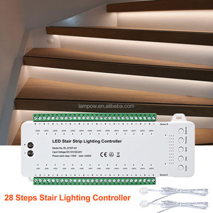 STEP-03 Neuestes DC 12V/24V 420W 28-Kanal Treppensensor <span class=keywords><strong>LED</strong></span>-Beleuchtungssteuerungssystem für Lichtstreifen - Product Image 5