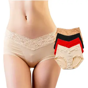 Factory Direct Cotton Comfortable Soft Health Triangle Panties Women's Mid-waist Lace Lace Panties