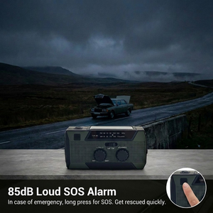 Radio solaire 2000 mAh avec lumière LED puissante pour kit d'urgence automobile et fournitures de sécurité routière - Product Image 5