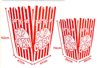 Boîte à popcorn géante moderne pliable en carton 3D, debout, pour les décorations de fête sur le thème du cinéma, du carnaval