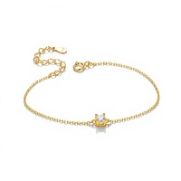 Bracelet personnalisé en argent sterling 925 avec zircone cubique, plaqué or 18 carats, chaîne fine minimaliste, bijoux OEM en gros