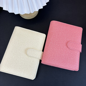 Raccoglitore per buste contanti A6 con anelli da 30 mm e hardware dorato, con portafoglio con cerniera, agenda e organizer per la gestione del budget in lino - Product Image 2