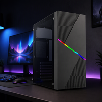 Boîtier d'ordinateur noir TDW206B RGB Mid Tower ATX M-ATX ITX pour jeux