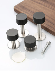 Butée/ferme-porte magnétique moderne en acier inoxydable argenté pour usage domestique, cuisine, entrepôt, hôtel GQK - Product Image 4
