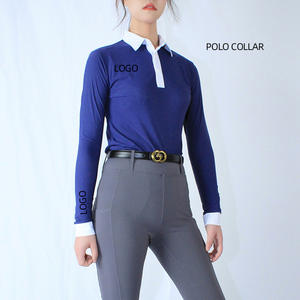 Producto ecuestre único de ARLAN, polo ecuestre de manga larga para mujer, ropa ecuestre - Product Image 1