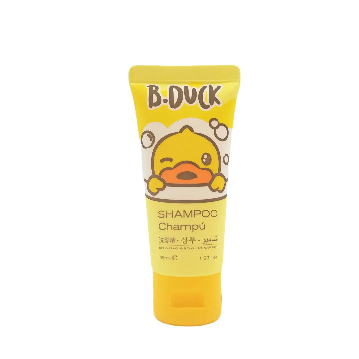 Luxury branded yellow duck mild formula hotel travel size shampoo and shower gel 35ml for kids