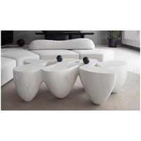LANDIVIEW Nouveau design Mobilier de salon de luxe en marbre naturel de faible hauteur Tables basses en marbre blanc de carrare faites à la main