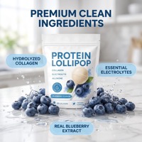 Sucettes protéinées à marque privée ODM avec collagène, électrolytes et vitamine C, complément énergétique sportif