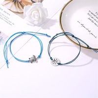 Bracelet à breloques de boussole de tortue de mer fait à la main multicolore bracelet de remise de diplôme d'amitié de style plage de l'océan d'été