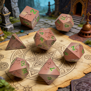 Ensemble de dés polyédriques faits à la main pour chats et chiens, 7 pièces, dés en métal pour jeux de rôle Dungeons and Dragons, jeux de table - Product Image 2